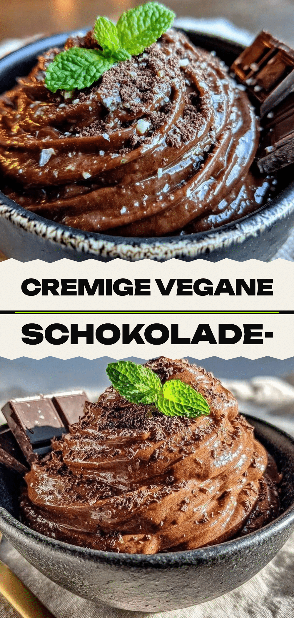 Cremige vegane Schokomousse: 5 Min! 5 cremige vegane Schokomousse recipe
