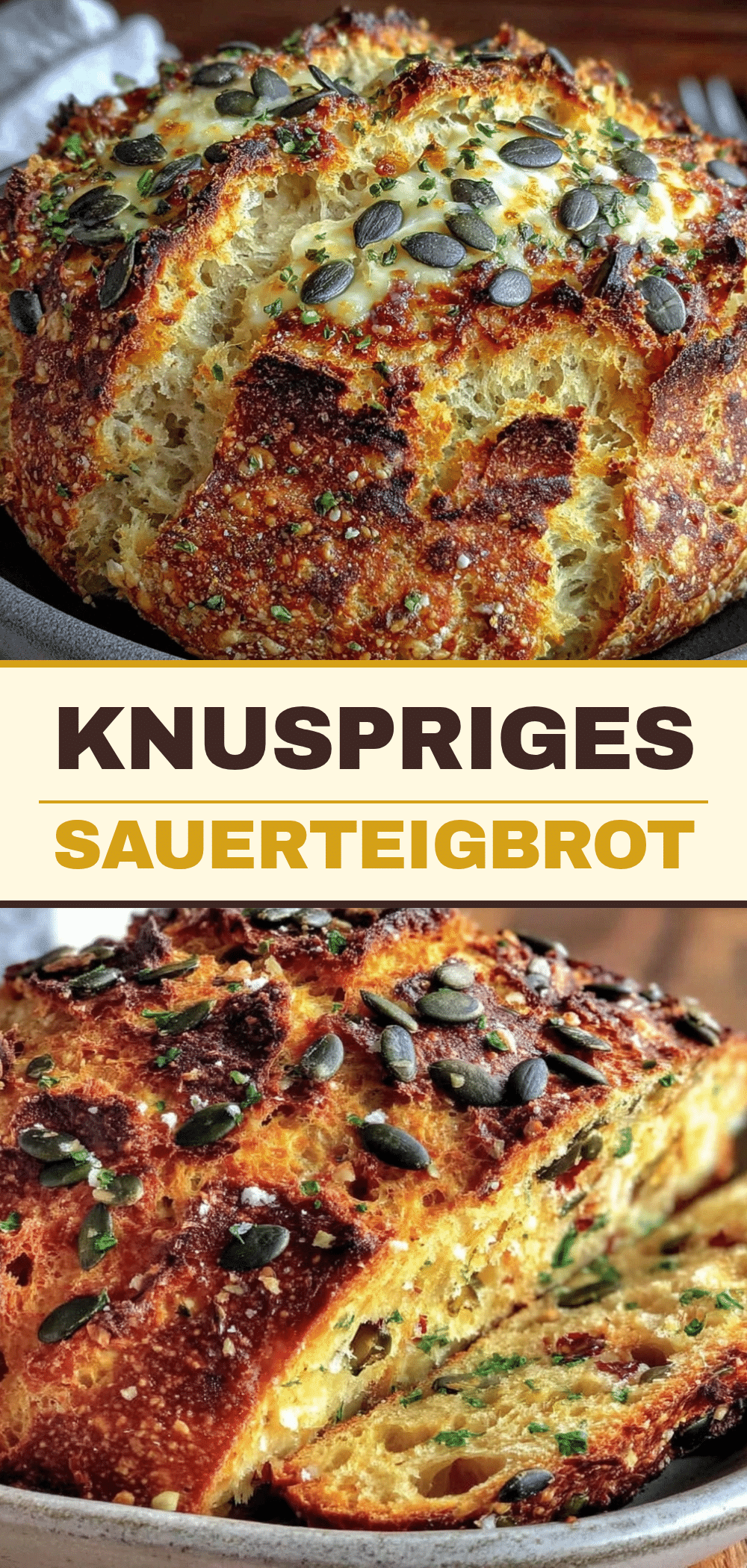 Einfaches Sauerteigbrot mit Kürbiskernen: 25 Min Abendessen 5 Einfaches Sauerteigbrot mit Kürbiskernen recipe