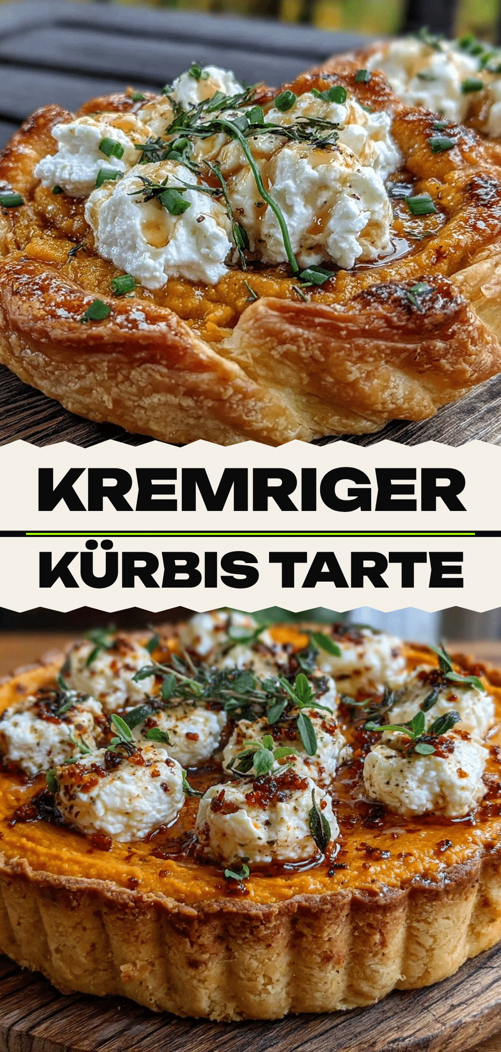 Einfache Erntedank Kürbistarte mit Ziegenkäse: 15 Min 5 Erntedank Kürbistarte mit Ziegenkäse recipe
