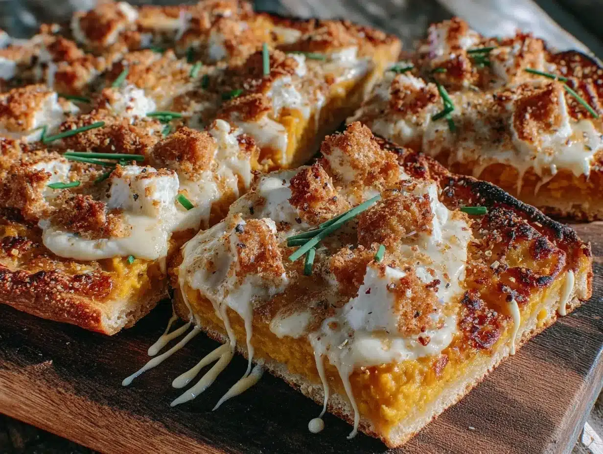 Herbst Kürbis-Flammkuchen: 15 Min. Easy Dinner 4 Herbst Kürbis-Flammkuchen preparation steps