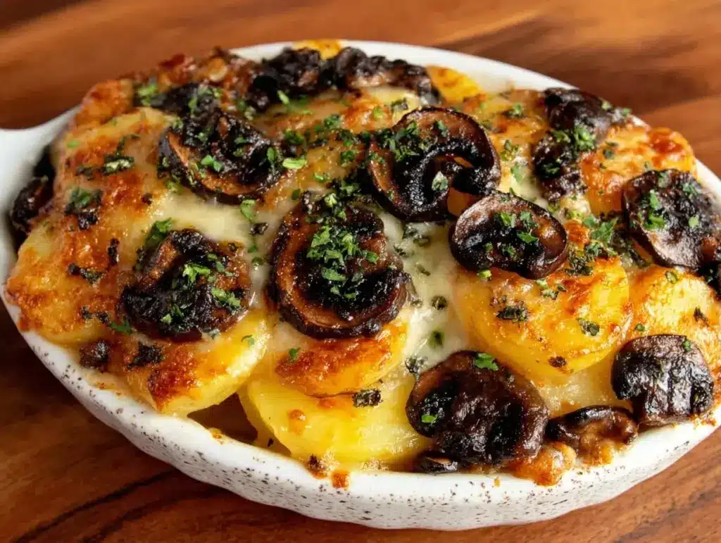 laktosefreier Kartoffelauflauf mit Pilzen - featured image