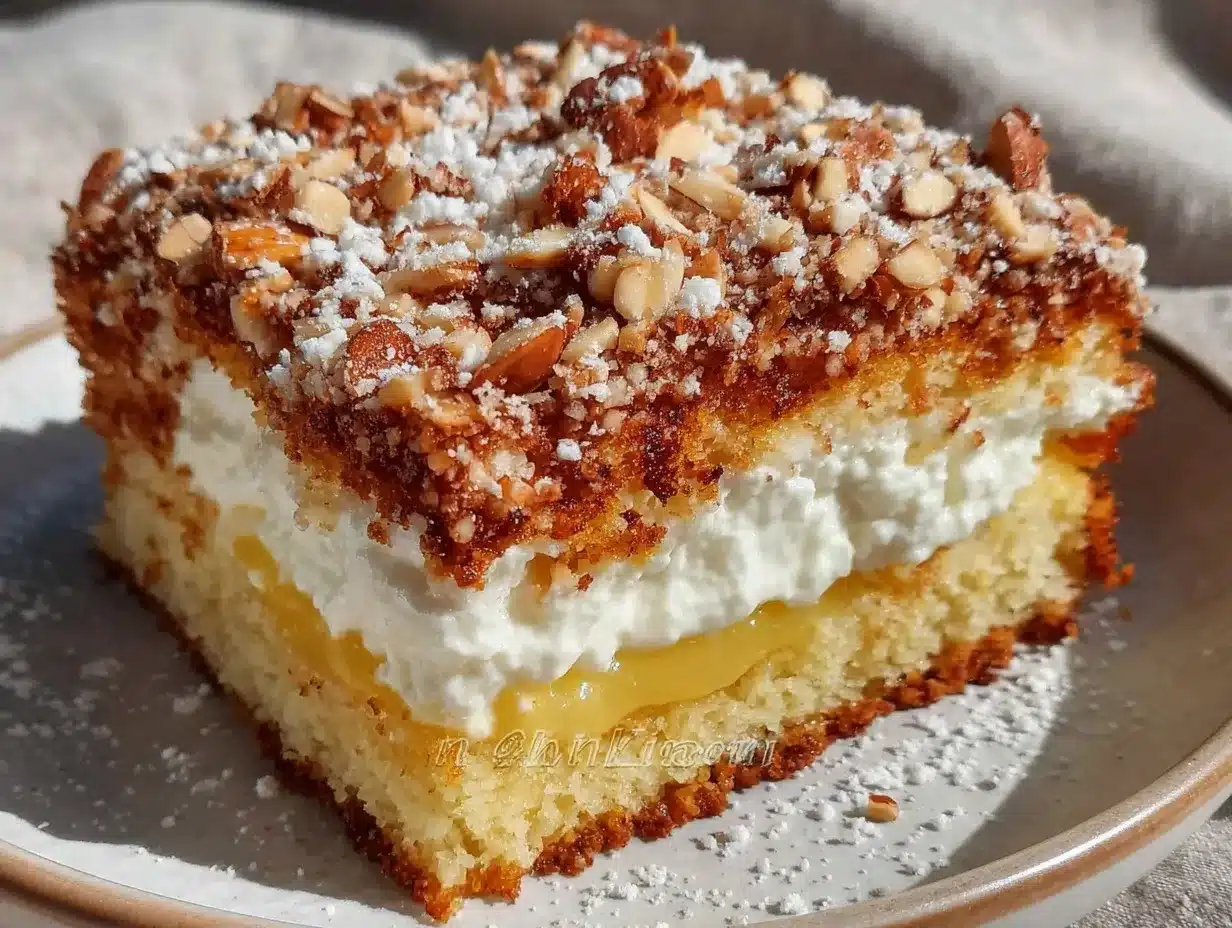 Zitronige Butterschnitte mit Mandeln: Super einfach 4 Zitronige Butterschnitte mit Mandeln preparation steps
