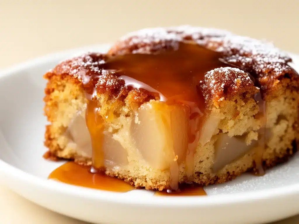 Birnenkuchen mit Karamellsoße - featured image