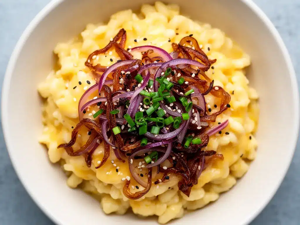 Cremige Käsespätzle mit Röstzwiebeln: 20 Min. Rezept 4 Cremige Käsespätzle mit Röstzwiebeln preparation steps