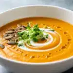 cremige Kürbissuppe mit Kokosmilch - featured image