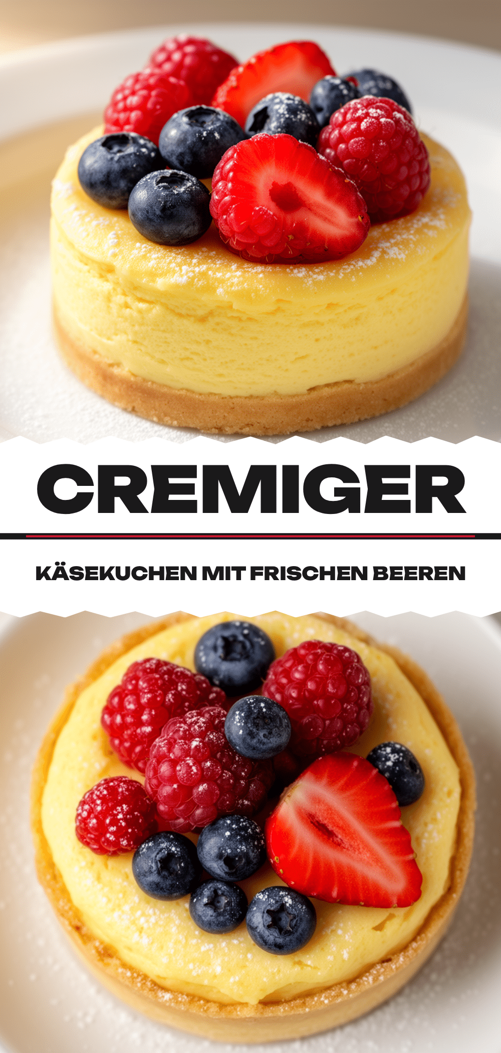 Cremiger Käsekuchen mit Beeren: 5 Einfache Schritte 5 Cremiger Käsekuchen mit Beeren recipe