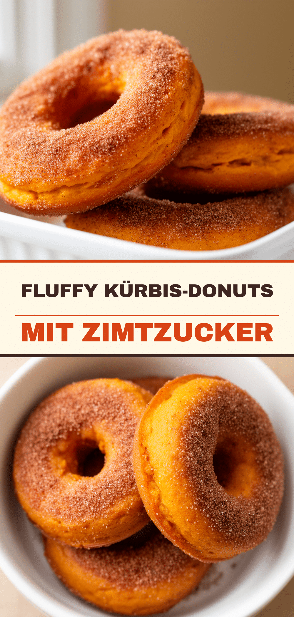 Fluffy Kürbis-Donuts mit Zimtzucker: 5 min einfache Süßigkeit 5 Fluffy Kürbis-Donuts mit Zimtzucker recipe