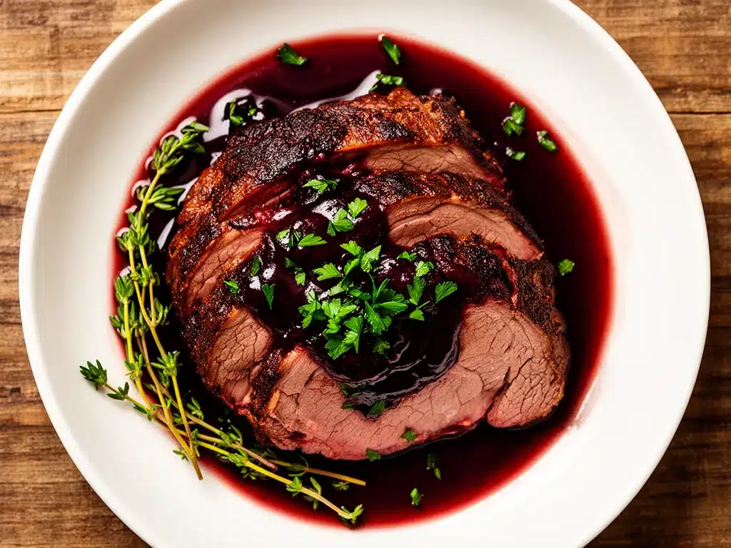 Klassischer Rinderbraten mit Rotweinsoße: Das perfekte Wochenendessen 4 Klassischer Rinderbraten mit Rotweinsoße preparation steps