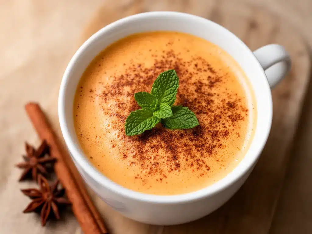 Cremiger Kürbis-Chai-Latte: Bestes Herbst-Rezept 4 Kürbis-Chai-Latte Rezept preparation steps