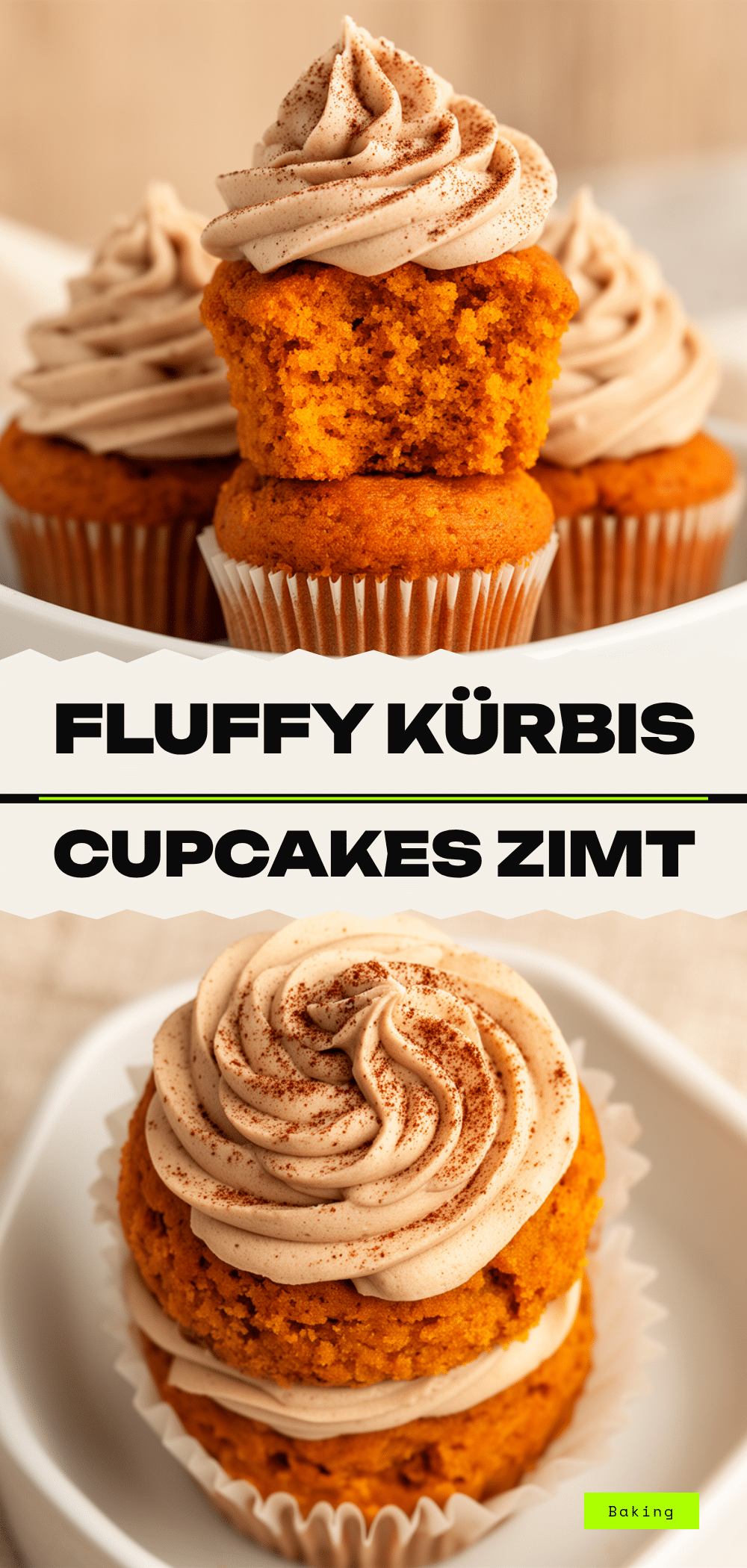 Kürbis Cupcakes mit Zimt Frosting: 30 Min. einfach backen 5 Kürbis Cupcakes mit Zimt Frosting recipe