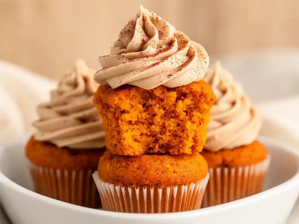 Kürbis Cupcakes mit Zimt Frosting - featured image