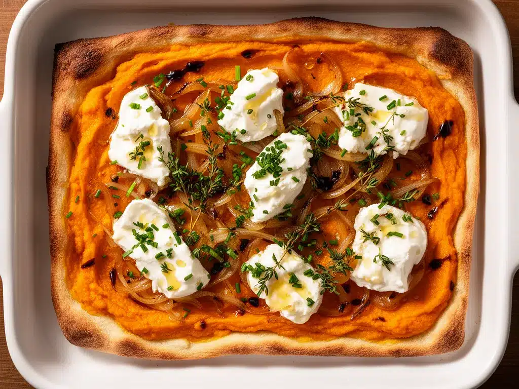 Kürbis-Flammkuchen mit Ziegenkäse: 30-Minuten-Rezept 4 Kürbis-Flammkuchen mit Ziegenkäse preparation steps