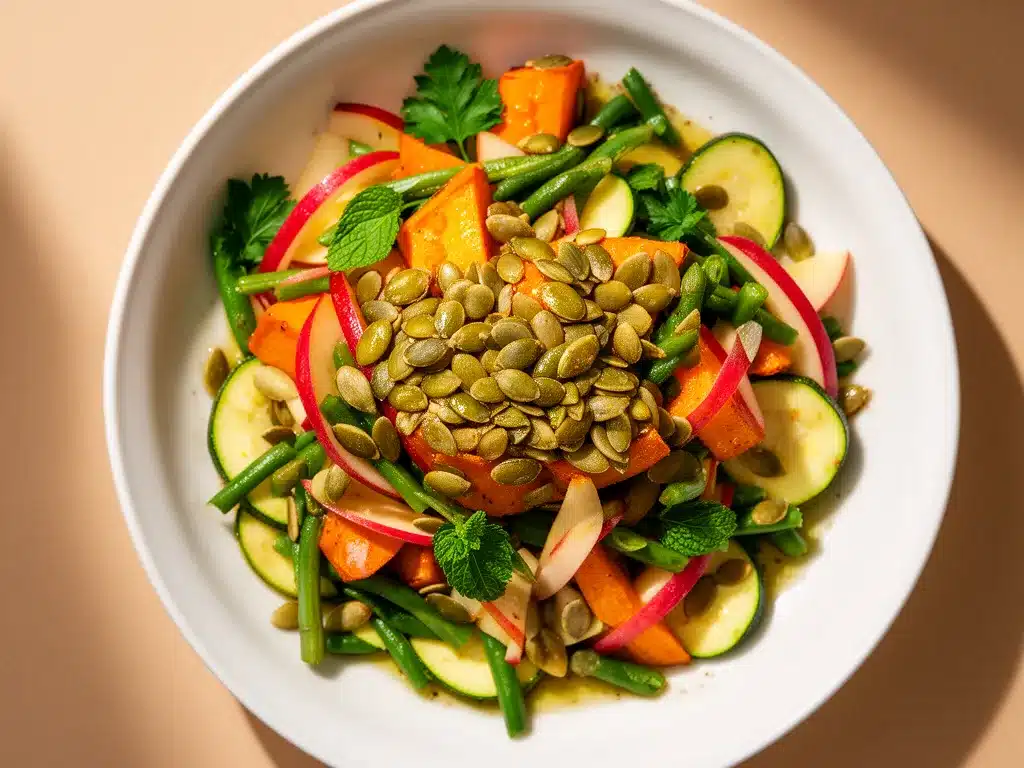 Leichter Herbstsalat mit Kürbiskernen: 5 Min. Rezept 4 leichten Herbstsalat mit Kürbiskernen preparation steps