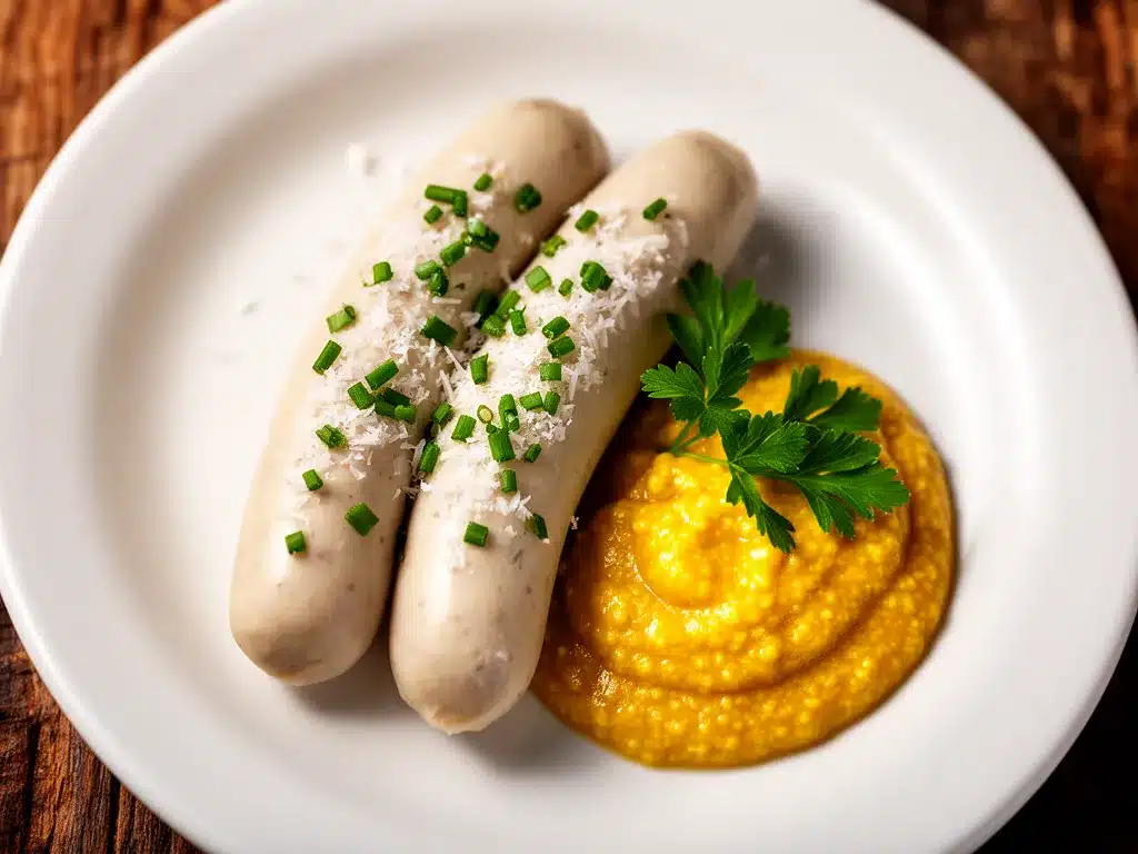 Oktoberfest Weißwurst: 5 Schritte zum perfekten süßen Senf 4 Oktoberfest Weißwurst mit süßem Senf preparation steps