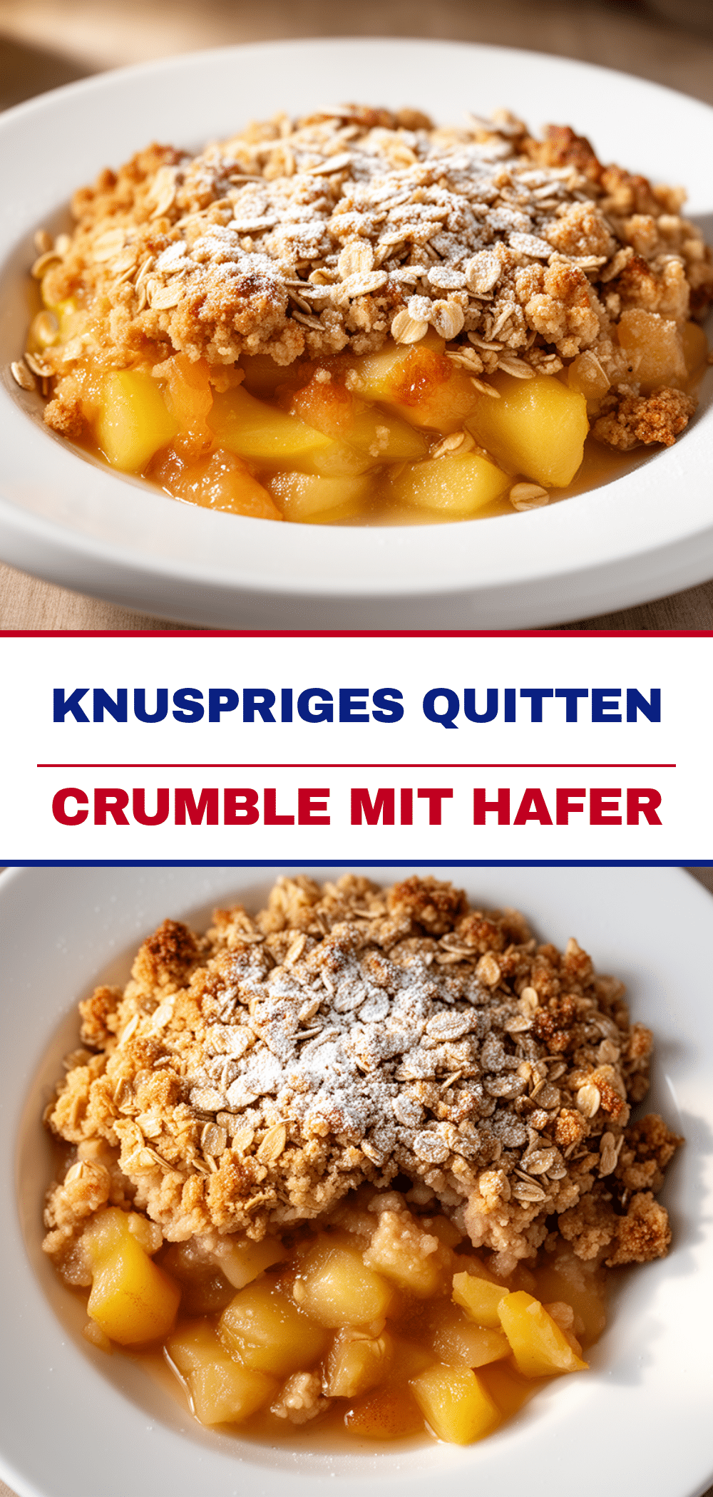 Quitten-Crumble: 5 Min. einfaches Herbst-Dessert mit Hafer 5 Quitten-Crumble mit Haferflocken recipe
