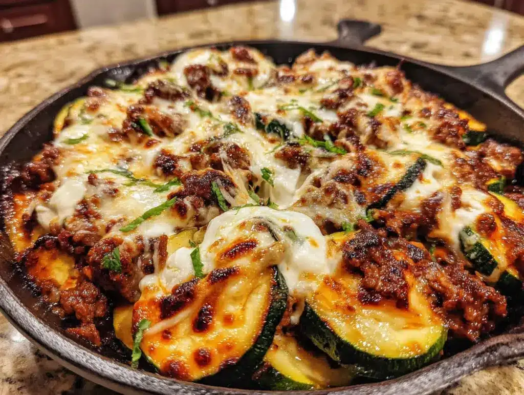 Cremige Zucchini Hackfleisch Pfanne - featured image