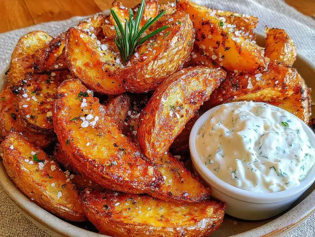 extra knusprige Ofenkartoffeln mit Kräuterquark - featured image
