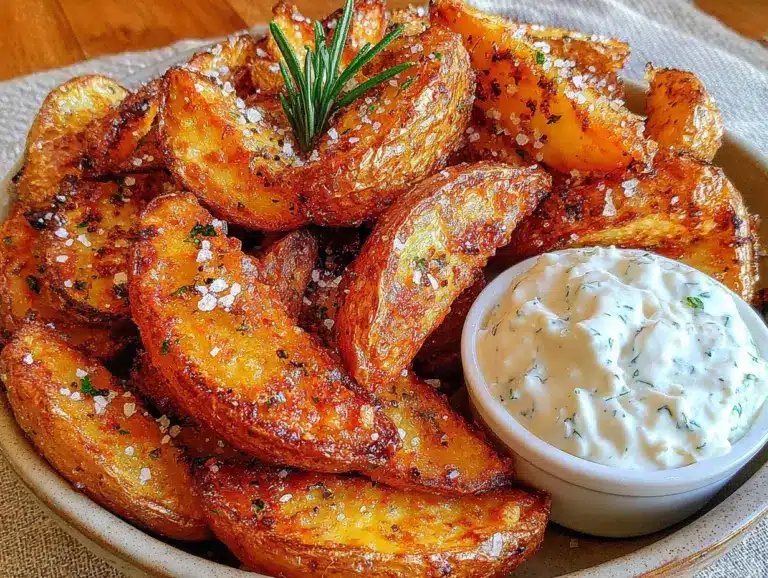 Startseite 9 extra knusprige Ofenkartoffeln mit Kräuterquark - featured image