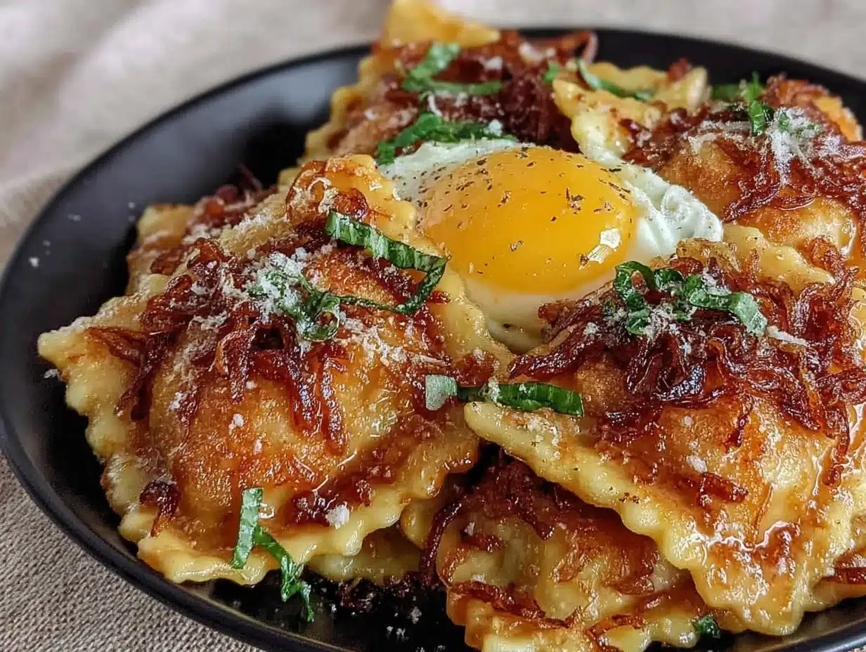 Gebratene Maultaschen mit Ei: Einfaches 1-2 Personen Rezept 4 Gebratene Maultaschen mit Ei preparation steps