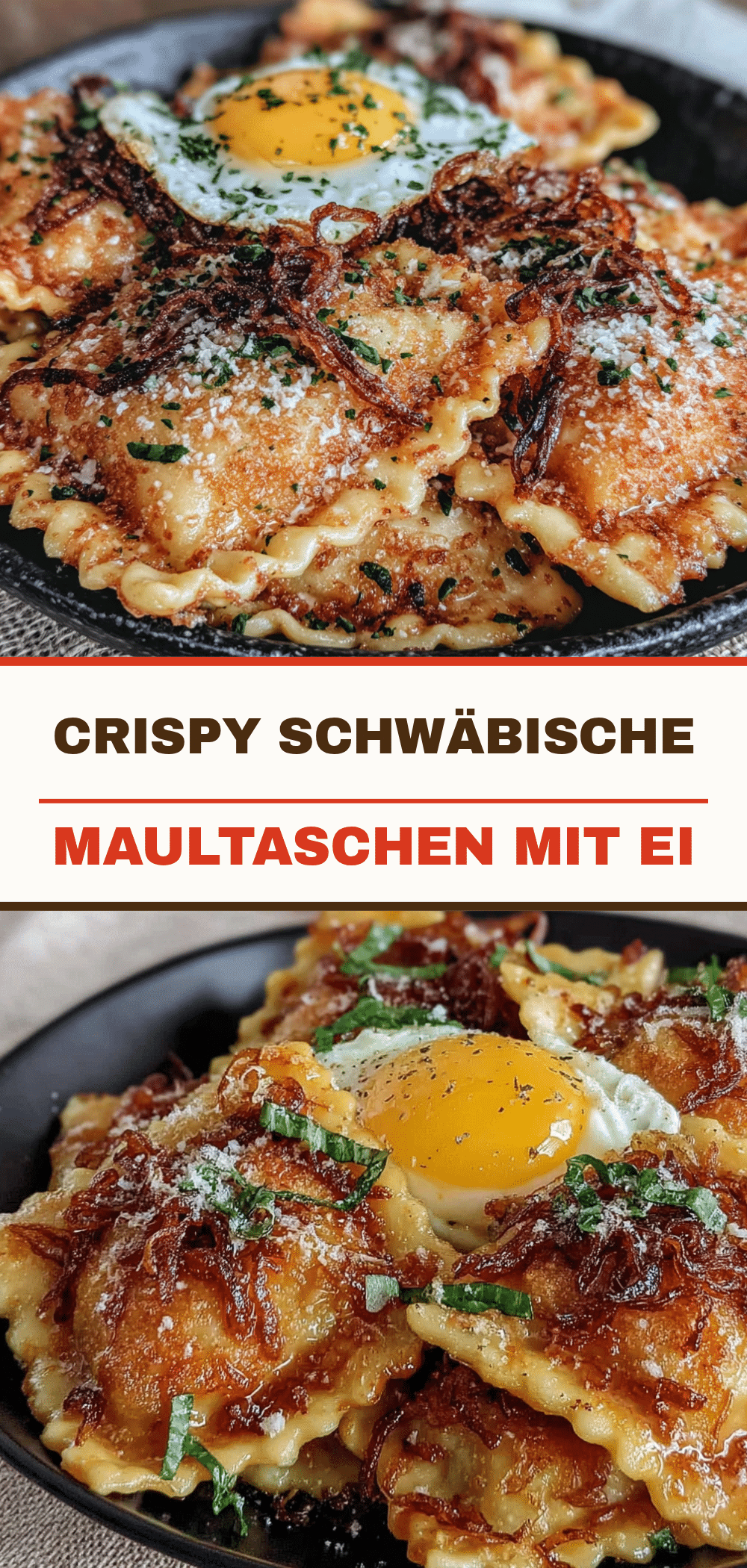 Gebratene Maultaschen mit Ei: Einfaches 1-2 Personen Rezept 5 Gebratene Maultaschen mit Ei recipe
