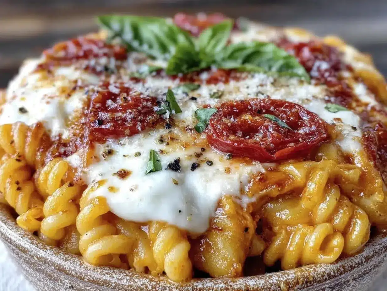 Ofen Tomaten Mozzarella Pasta: So einfach geht das 4 Ofen Tomaten Mozzarella Pasta preparation steps