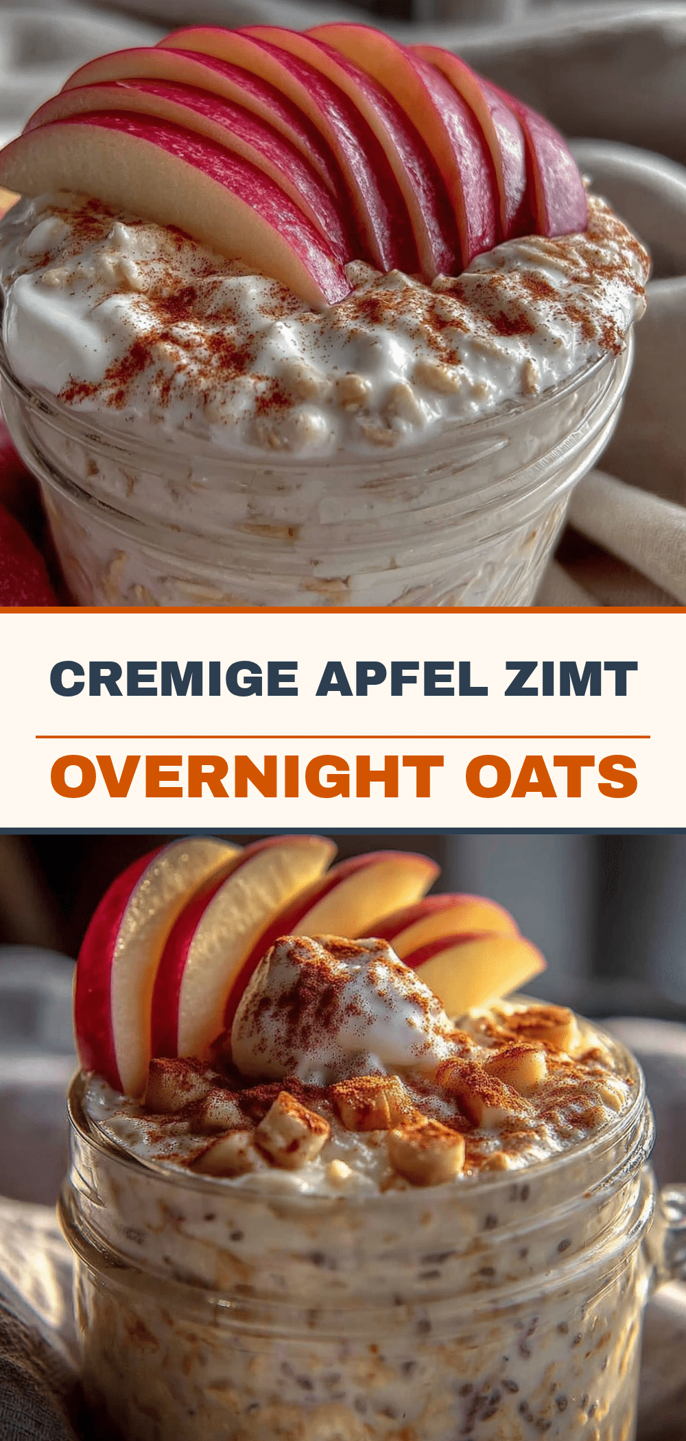 Über Nacht Haferflocken Apfel-Zimt: Meal Prep in 5 Min 5 Overnight Oats Apfel Zimt recipe
