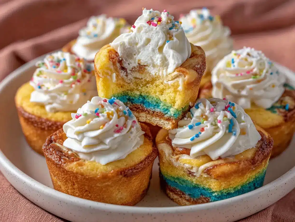 Kindergeburtstag Regenbogen-Muffins: Bunte Backzeit mit Kindern 4 Regenbogen-Muffins preparation steps