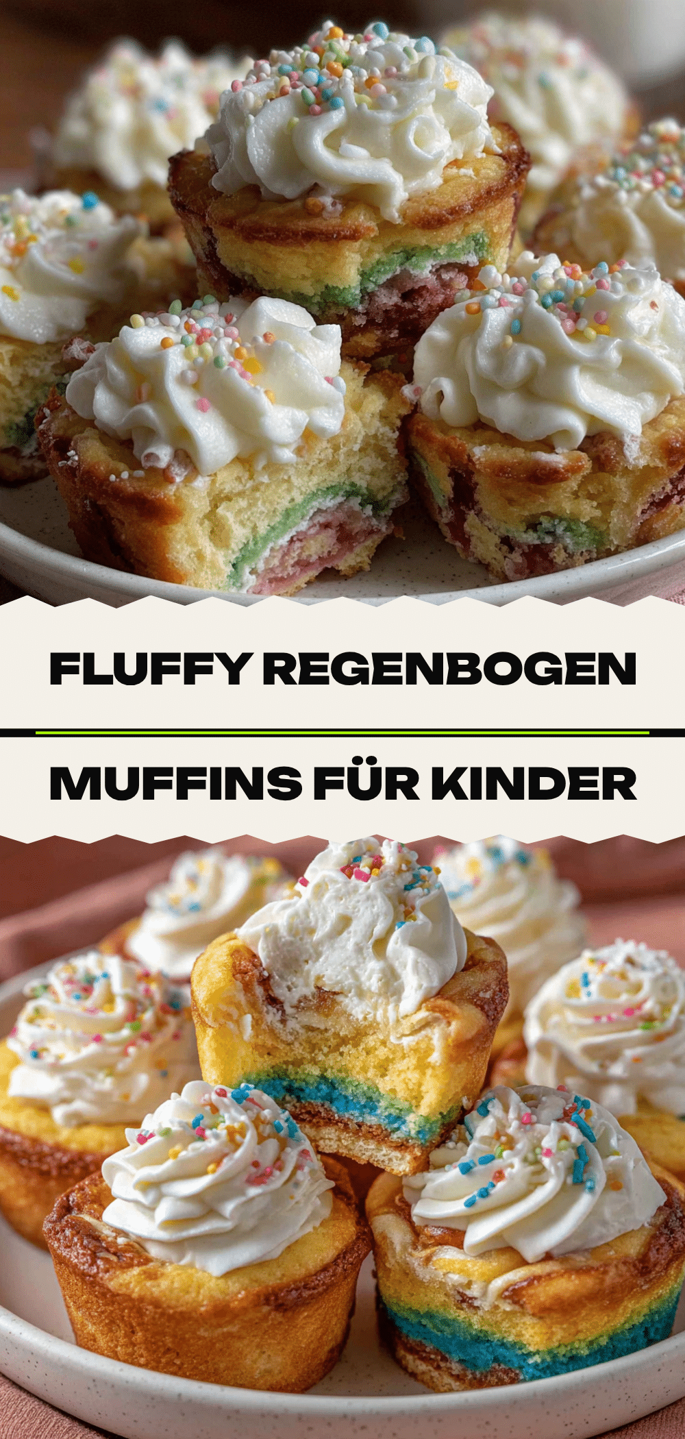 Kindergeburtstag Regenbogen-Muffins: Bunte Backzeit mit Kindern 5 Regenbogen-Muffins recipe