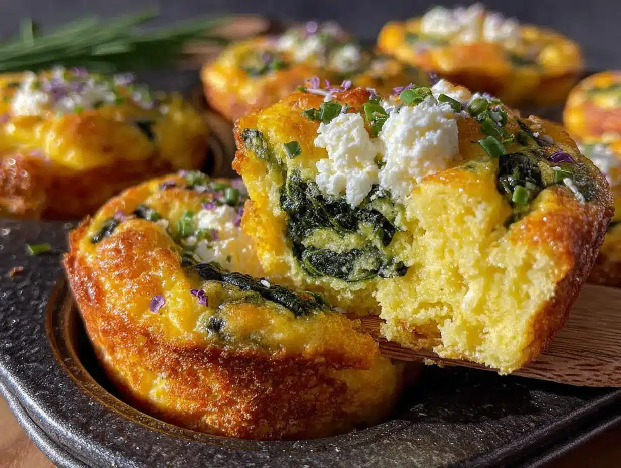 Rührei-Muffins mit Spinat und Feta: 1 Trick für perfekten Meal Prep 4 Rührei-Muffins mit Spinat und Feta preparation steps