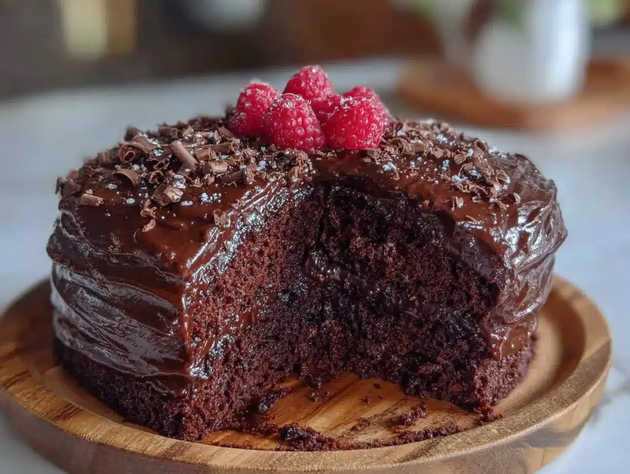 Saftige Schokotorte: Perfekt für Geburtstage 4 saftige Schokotorte mit Ganache preparation steps