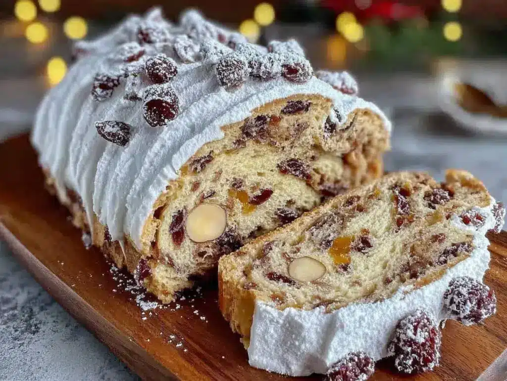saftiger Weihnachts-Stollen mit Marzipan-Füllung - featured image