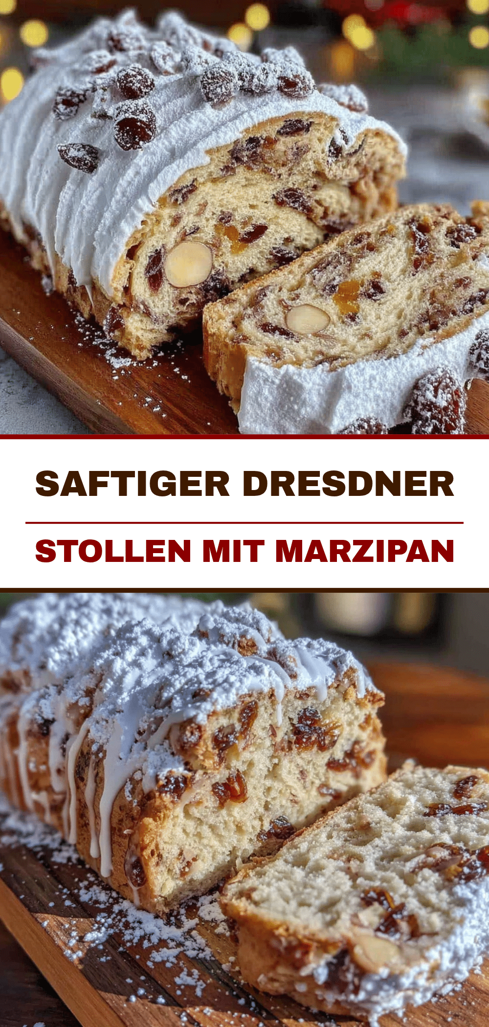 Saftiger Weihnachts-Stollen mit Marzipan-Füllung: Das perfekte 5pm-Rettungsgericht 5 saftiger Weihnachts-Stollen mit Marzipan-Füllung recipe