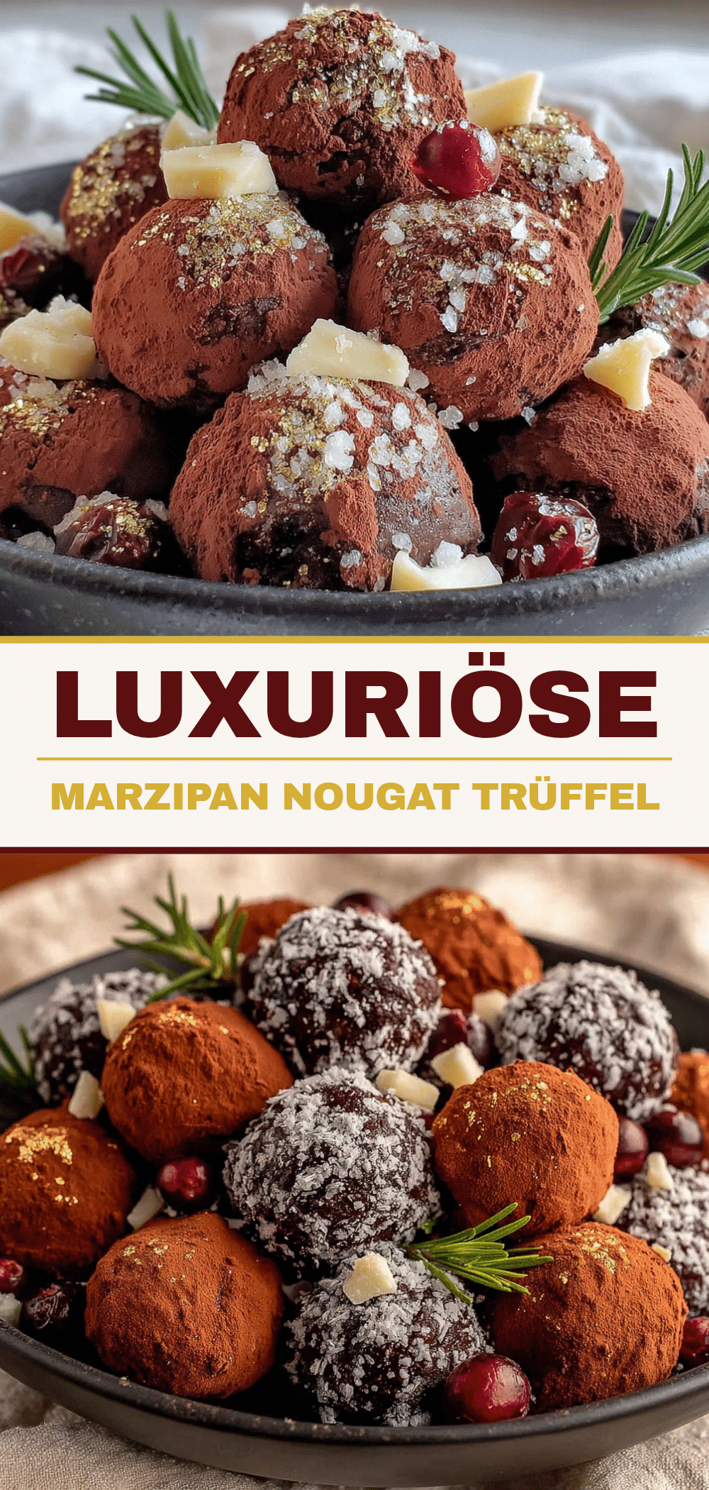 Selbstgemachte Marzipan-Nougat Trüffel: 3 Zutaten für dich 5 selbstgemachte Marzipan-Nougat Trüffel recipe