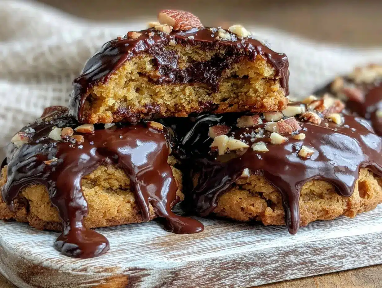 Weiche Lebkuchen: 1 Trick für Schokoglasur 4 weiche Lebkuchen mit Schokoglasur preparation steps