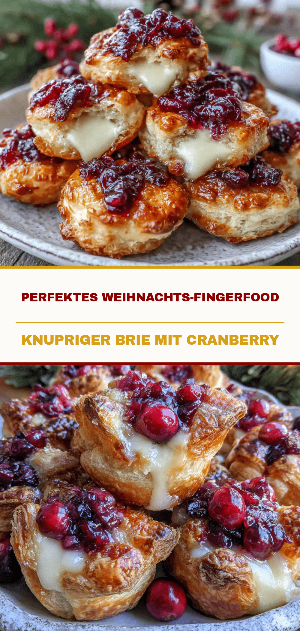 Weihnachten Cranberry-Brie im Blätterteig: Das einfache Festtags-Fingerfood 5 Weihnachten Cranberry-Brie im Blätterteig recipe