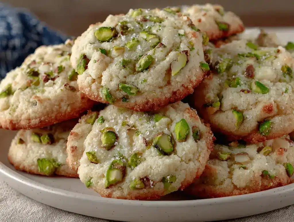 Weihnachten Pistazien-Plätzchen mit Schokolade - featured image